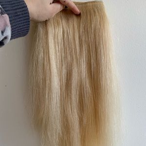 18” blonde halo extensions, 100% human hair